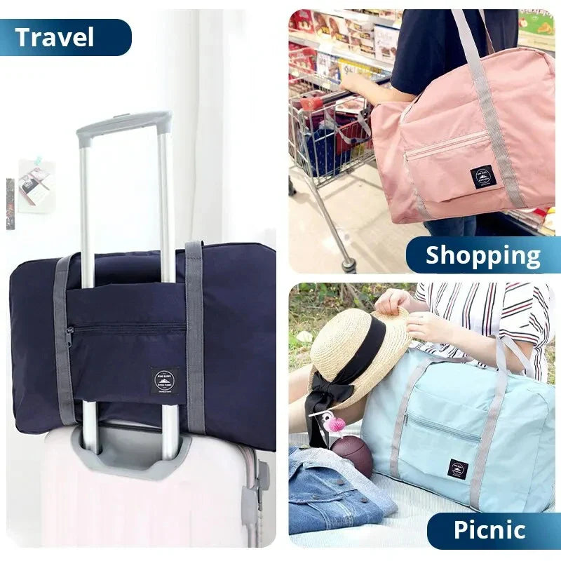 2-Pack Foldable Travel Duffel Bag Lightweight Carry-On Weekender & Gym Tote for Women and Men
