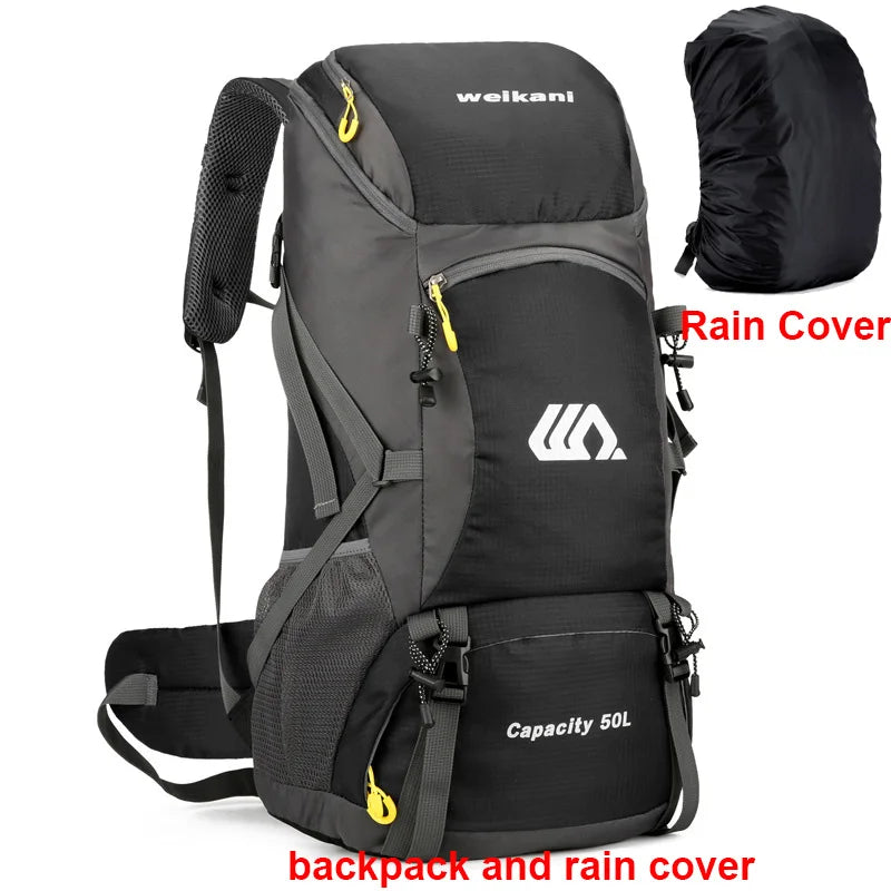 50L Waterproof Hiking Backpack for Men & Women Travel Camping Climbing Rucksack