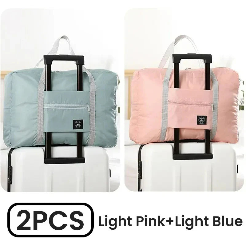 2-Pack Foldable Travel Duffel Bag Lightweight Carry-On Weekender & Gym Tote for Women and Men