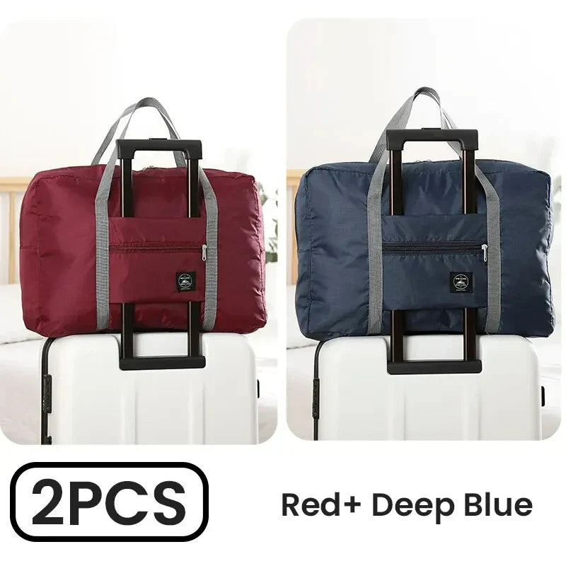 2-Pack Foldable Travel Duffel Bag Lightweight Carry-On Weekender & Gym Tote for Women and Men