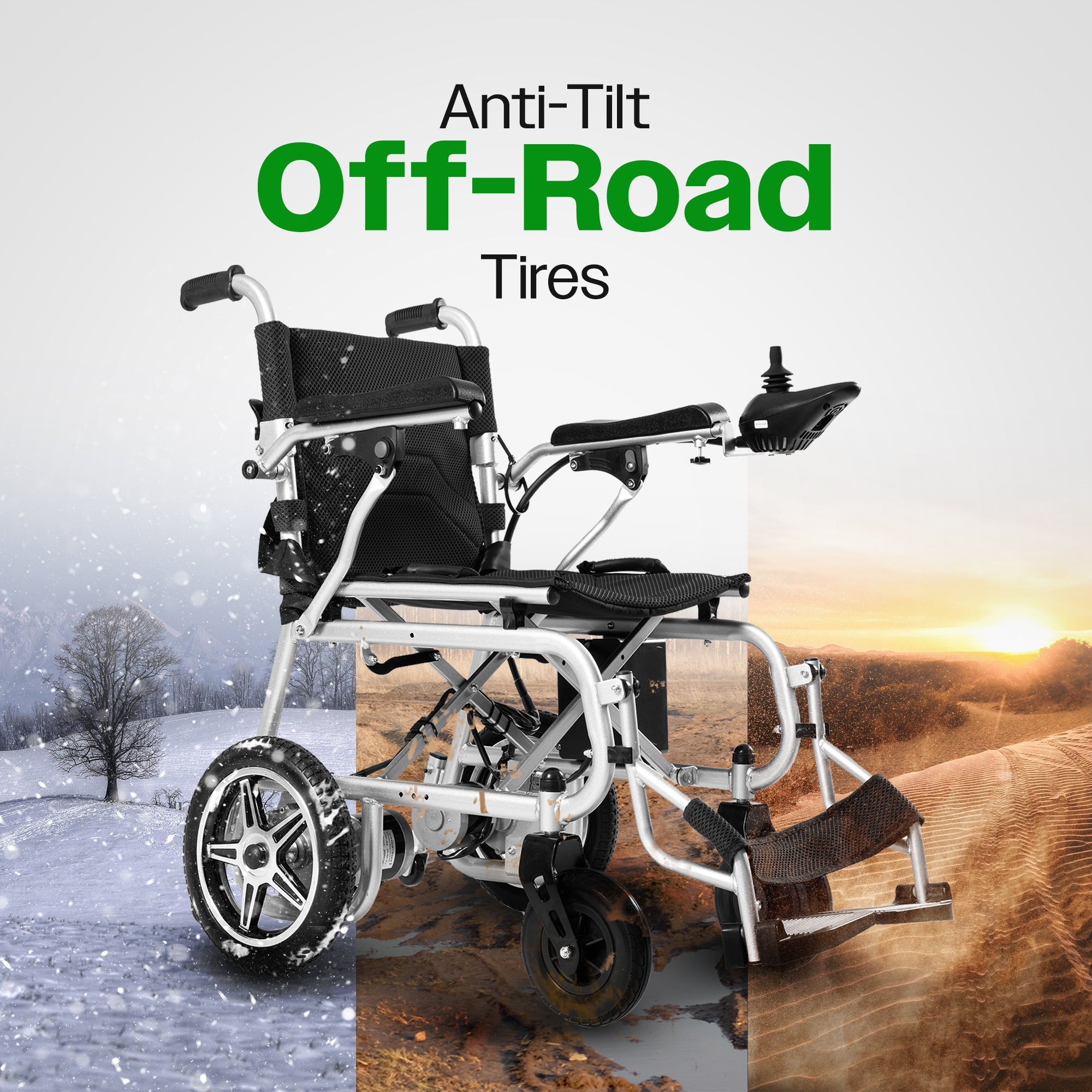 ARTEMIS PRO (Black)-Lightweight Foldable Electric Wheelchair 500W-12 miles